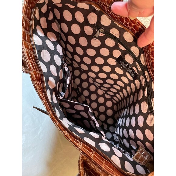 MSC Faux Alligator Leather Purse Handbag, Main Street Collection 14 X 12" Tote - Picture 4 of 11